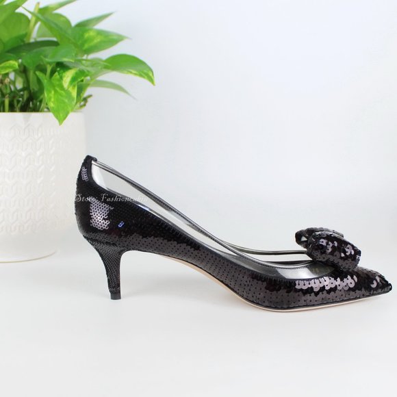 NEW VALENTINO GARAVANI Pumps- RUNWAY-SEQUIN DOLLYBOW - Picture 8 of 15